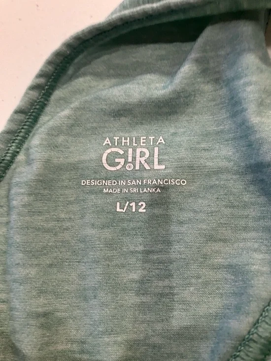 Athleta Girl Mint Green Tank Top and Black Athletic Shorts Sz 12 GUC - Picture 5 of 14